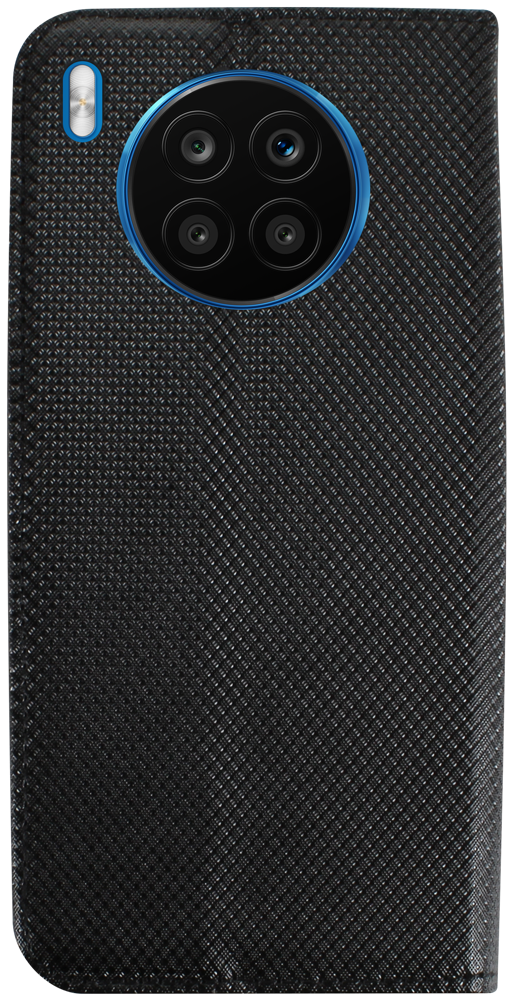 Honor 50 Lite oldalra nyíló flipes bőrtok rombusz mintás fekete
