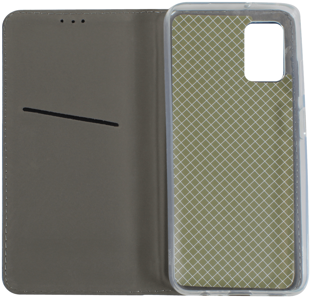 Samsung Galaxy A03s (SM-A037F) oldalra nyíló flipes bőrtok asztali tartó funkciós sötétkék