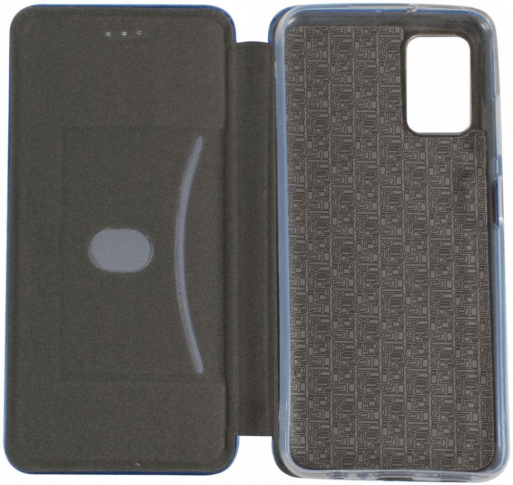 Samsung Galaxy A03s (SM-A037F) oldalra nyíló mágneses flipes bőrtok prémium minőség sötétkék