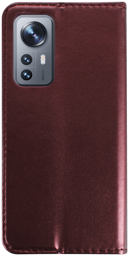 Xiaomi 12X oldalra nyíló flipes bőrtok asztali tartó funkciós bordó