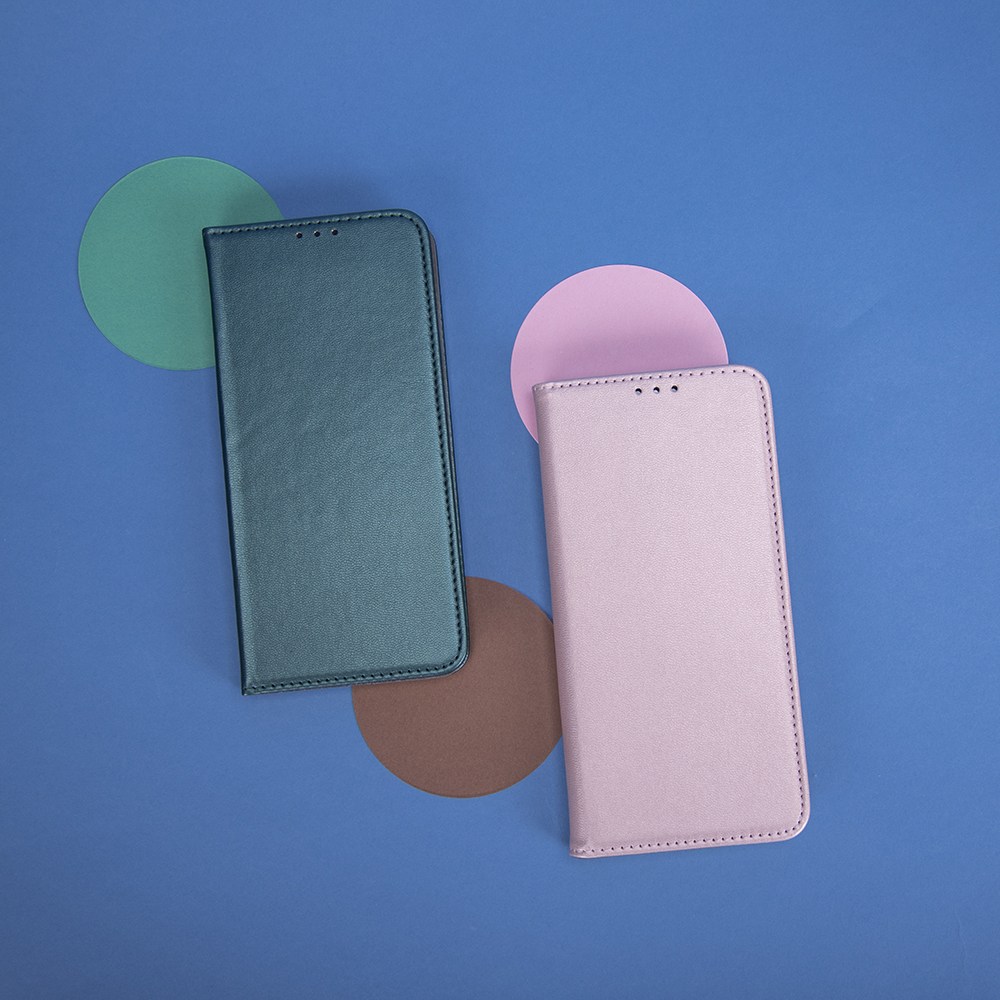 Huawei Nova 9 oldalra nyíló flipes bőrtok asztali tartó funkciós sötétzöld