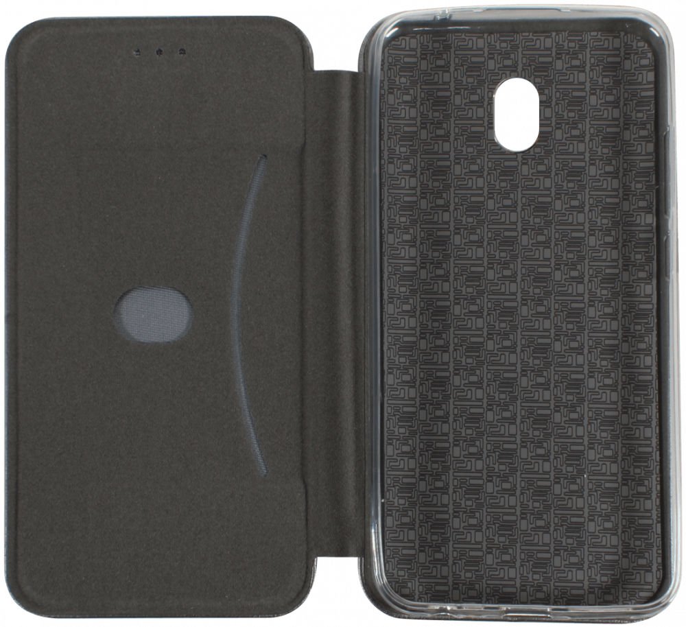 Xiaomi Redmi 8A oldalra nyíló mágneses flipes bőrtok prémium minőség ezüst