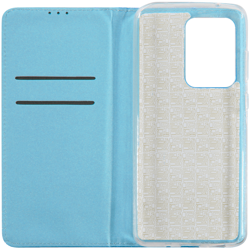 Samsung Galaxy S20 Ultra 5G (SM-G988B) oldalra nyíló flipes bőrtok csillámos kék