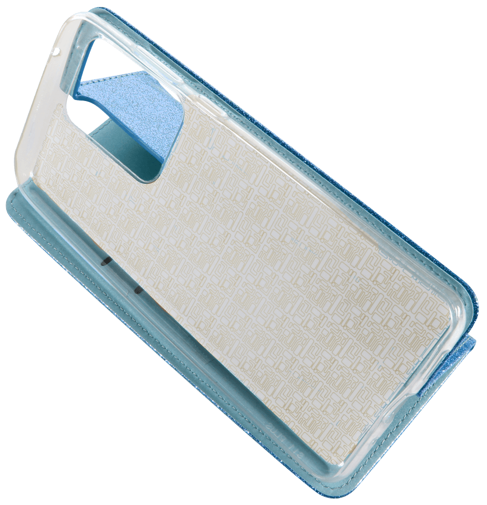 Samsung Galaxy S20 Ultra 5G (SM-G988B) oldalra nyíló flipes bőrtok csillámos kék