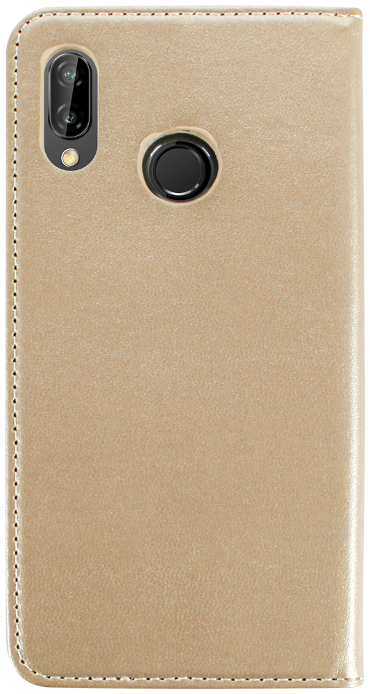 Huawei P20 Lite oldalra nyíló flipes bőrtok asztali tartó funkciós arany