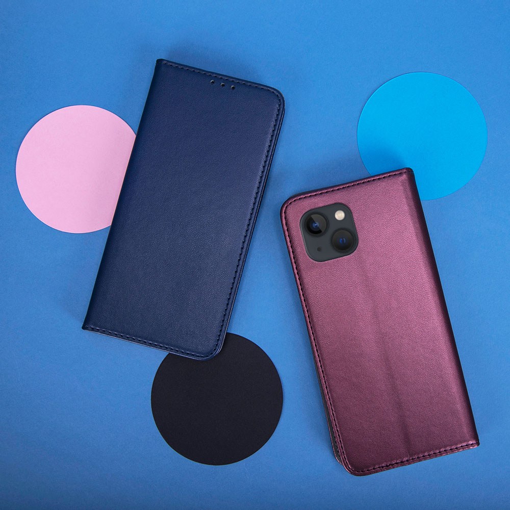Huawei P Smart 2019 oldalra nyíló flipes bőrtok asztali tartó funkciós sötétkék