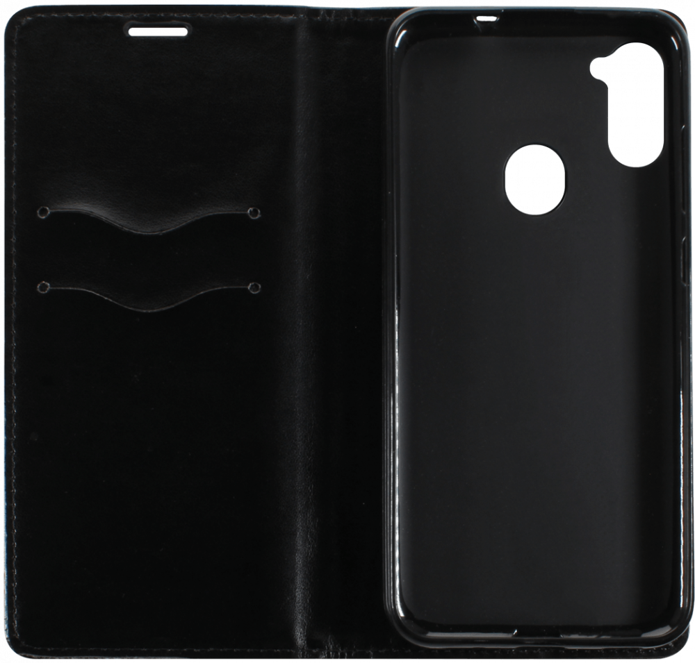 Samsung Galaxy M11 (SM-M115F) oldalra nyíló flipes bőrtok asztali tartó funkciós fekete