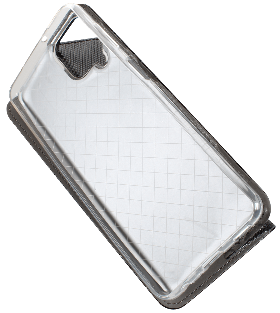 Samsung Galaxy M22 (SM-M225FV) oldalra nyíló flipes bőrtok rombusz mintás fekete