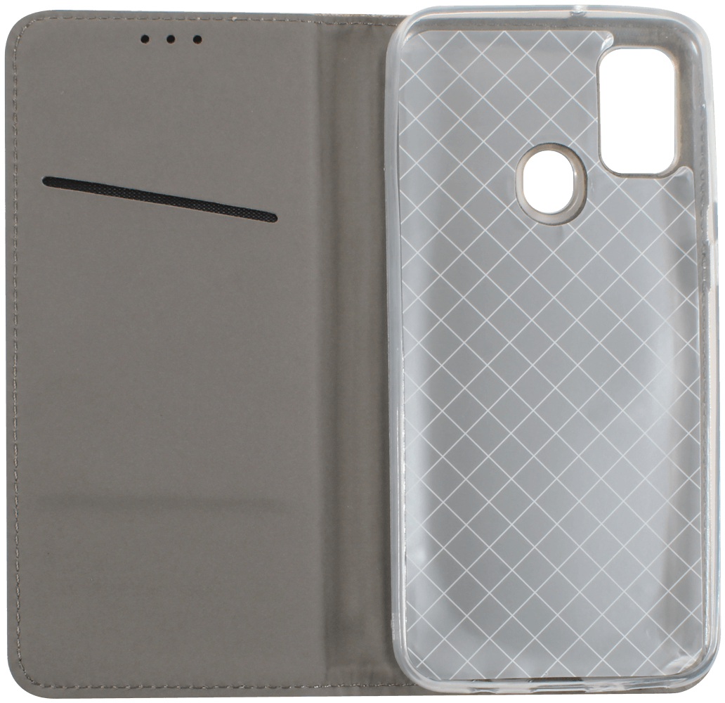 Samsung Galaxy M21 (SM-M215F) oldalra nyíló flipes bőrtok rombusz mintás arany