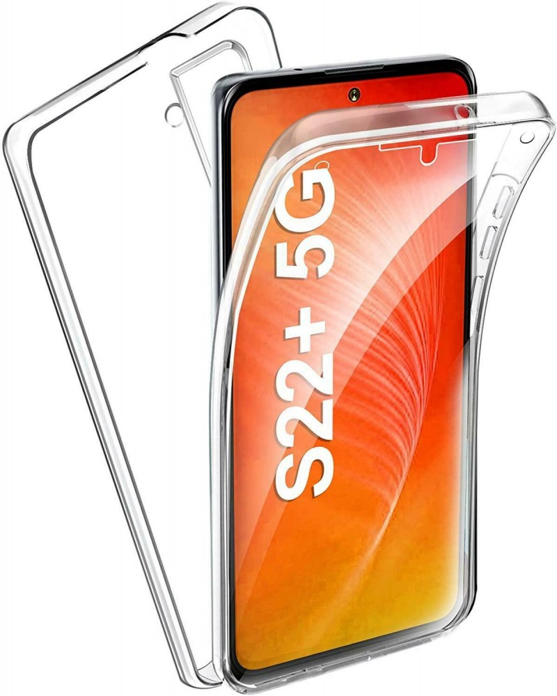 Samsung Galaxy S22 Plus 5G (SM-S906B) kemény hátlap szilikon előlap 360° védelem kameravédővel átlátszó
