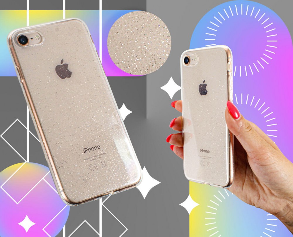 Apple iPhone 8 szilikon tok csillogó átlátszó