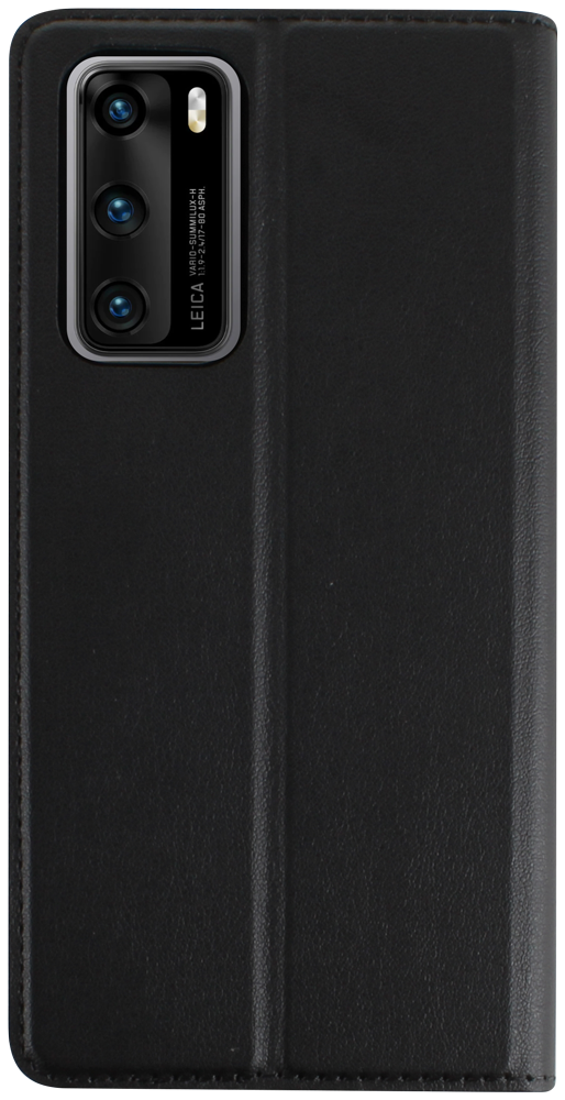 Huawei P40 oldalra nyíló flipes bőrtok elől-hátul mágneses fekete