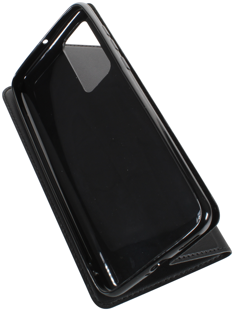 Huawei P40 oldalra nyíló flipes bőrtok elől-hátul mágneses fekete