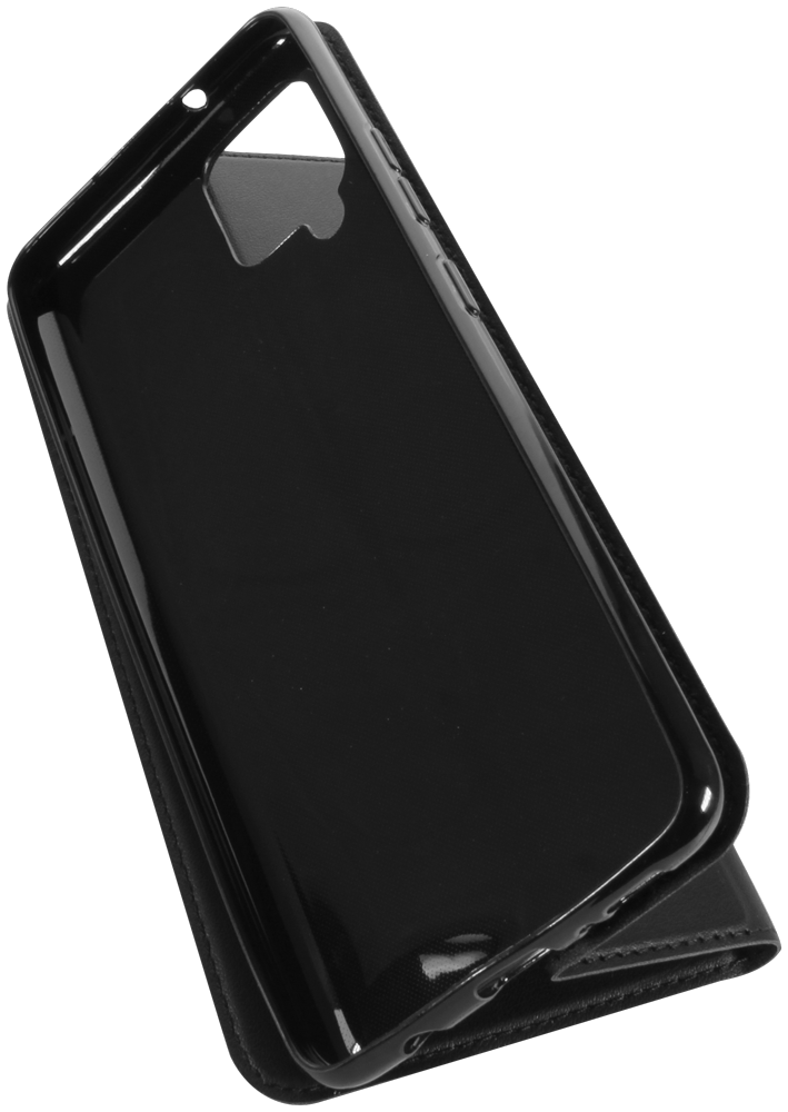 Samsung Galaxy A42 5G (SM-A426B) oldalra nyíló flipes bőrtok elől-hátul mágneses szürke