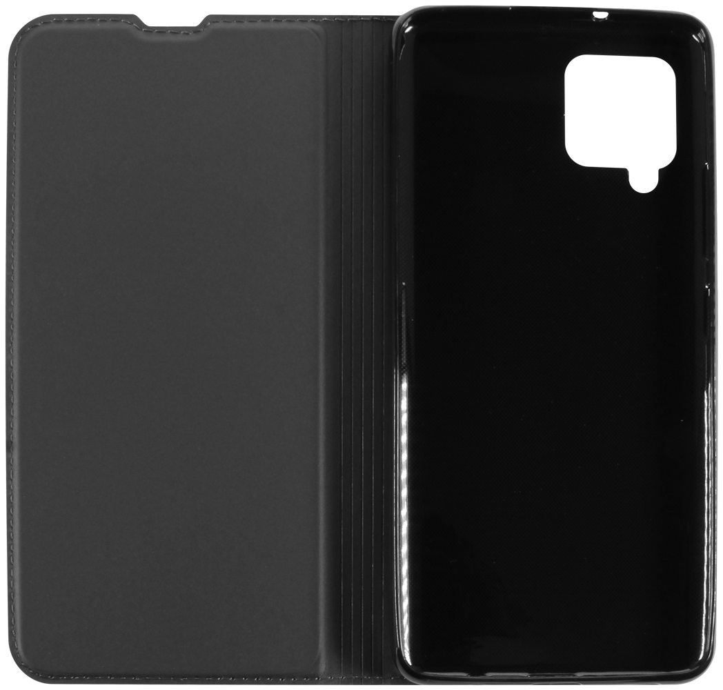 Samsung Galaxy A42 5G (SM-A426B) oldalra nyíló flipes bőrtok elől-hátul mágneses szürke