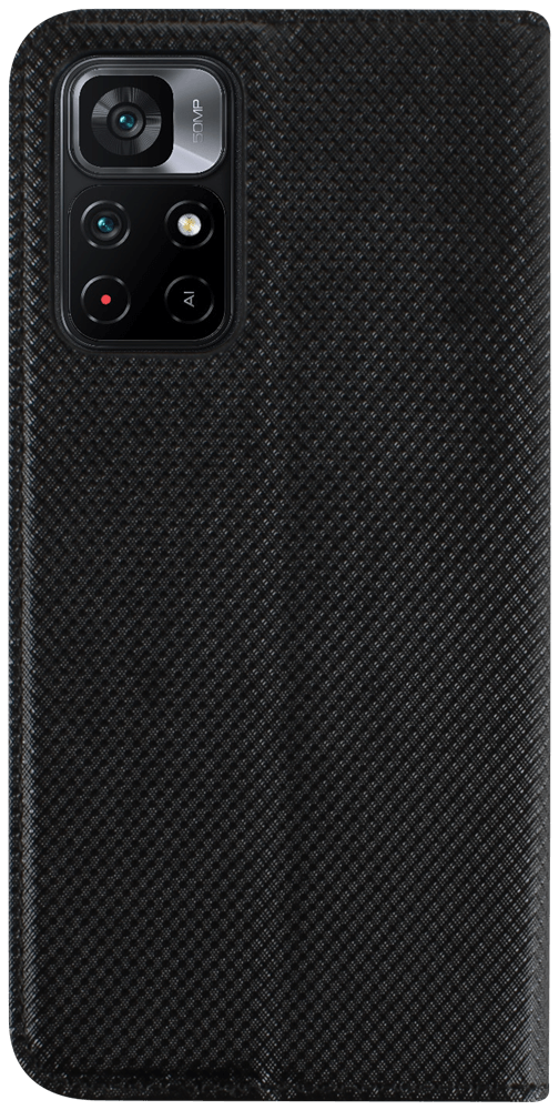 Xiaomi Poco M4 Pro 5G oldalra nyíló flipes bőrtok rombusz mintás fekete