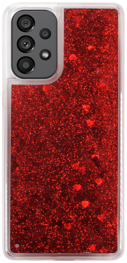 Samsung Galaxy A73 5G (SM-A736B) szilikon tok gyári Liquid Heart piros