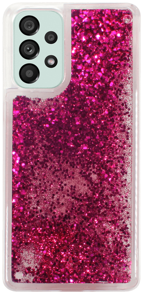 Samsung Galaxy A73 5G (SM-A736B) szilikon tok Liquid Glitter rózsaszín