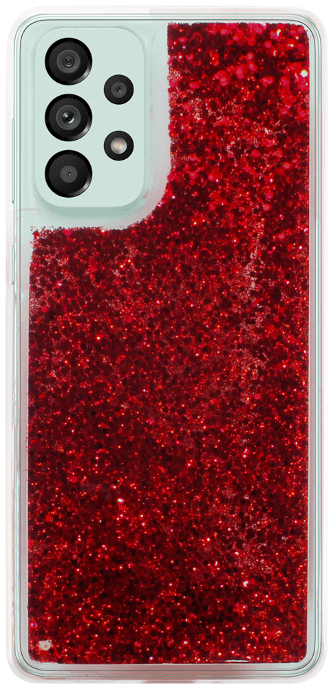 Samsung Galaxy A73 5G (SM-A736B) szilikon tok Liquid Glitter piros