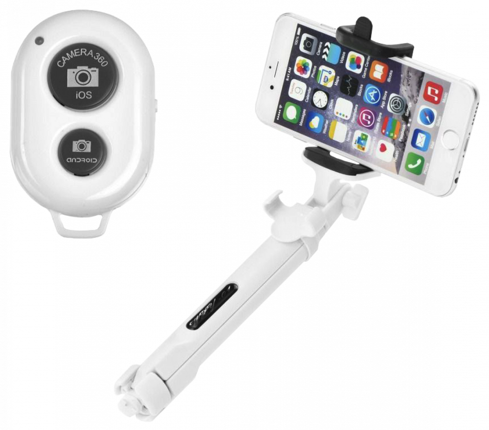 Apple iPhone SE (2022) kompatibilis Blun szelfibot állvány funkcióval és távirányítóval fehér