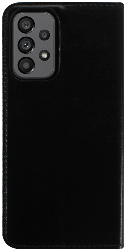 Samsung Galaxy A73 5G (SM-A736B) oldalra nyíló flipes bőrtok valódi bőr fekete