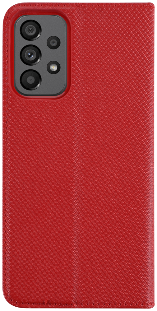 Samsung Galaxy A73 5G (SM-A736B) oldalra nyíló flipes bőrtok rombusz mintás piros