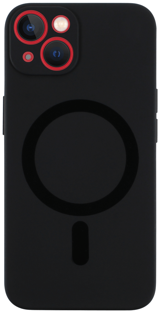 Apple iPhone 13 szilikon tok gyári MagSafe kameravédővel fekete