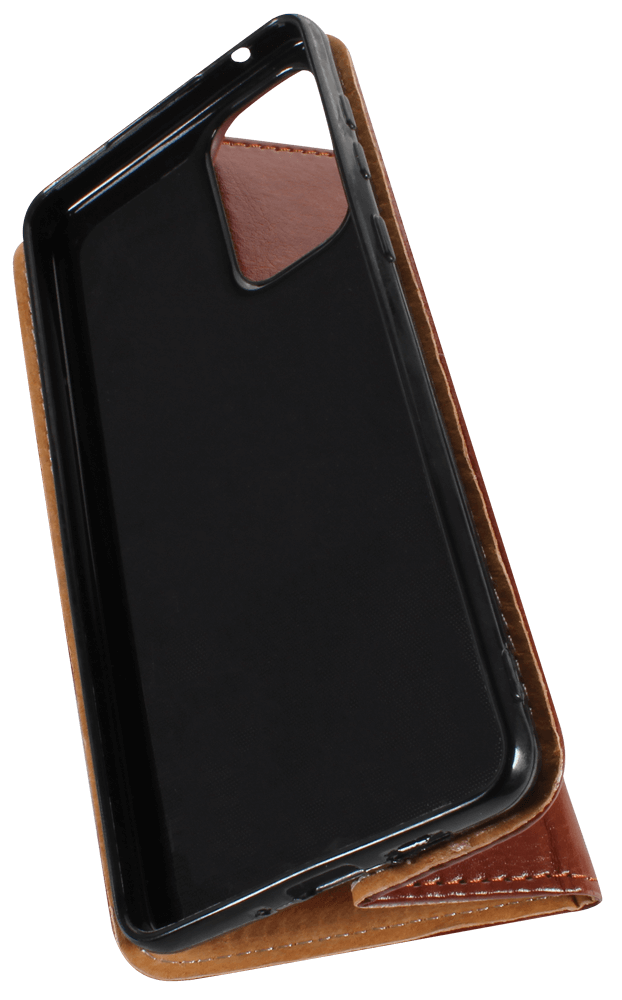 Samsung Galaxy A73 5G (SM-A736B) oldalra nyíló flipes bőrtok valódi bőr barna
