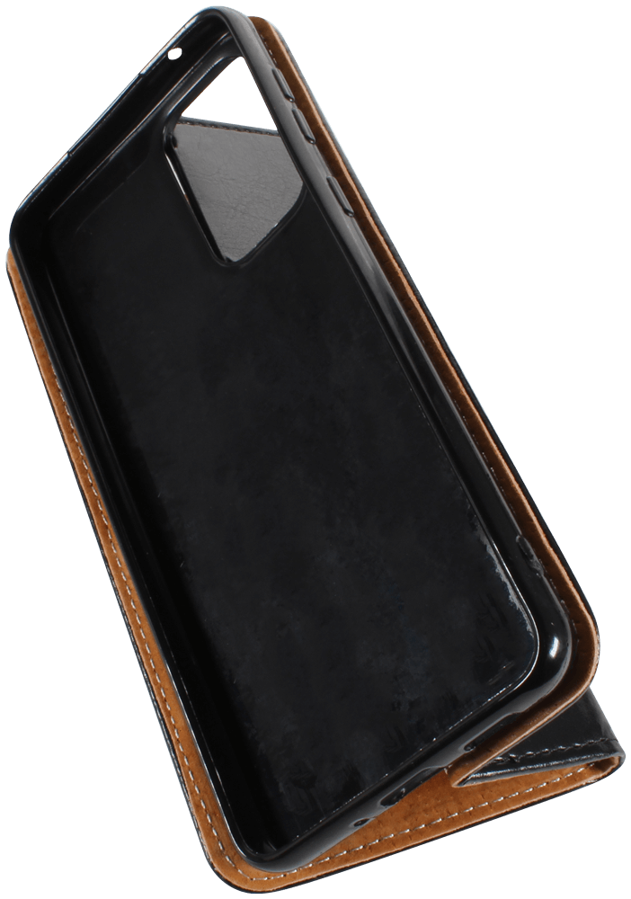Samsung Galaxy A33 5G (SM-A336) oldalra nyíló flipes bőrtok valódi bőr fekete
