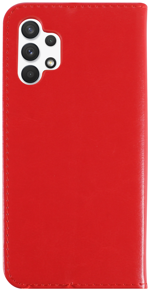 Samsung Galaxy A32 4G (SM-A325F) oldalra nyíló flipes bőrtok valódi bőr piros