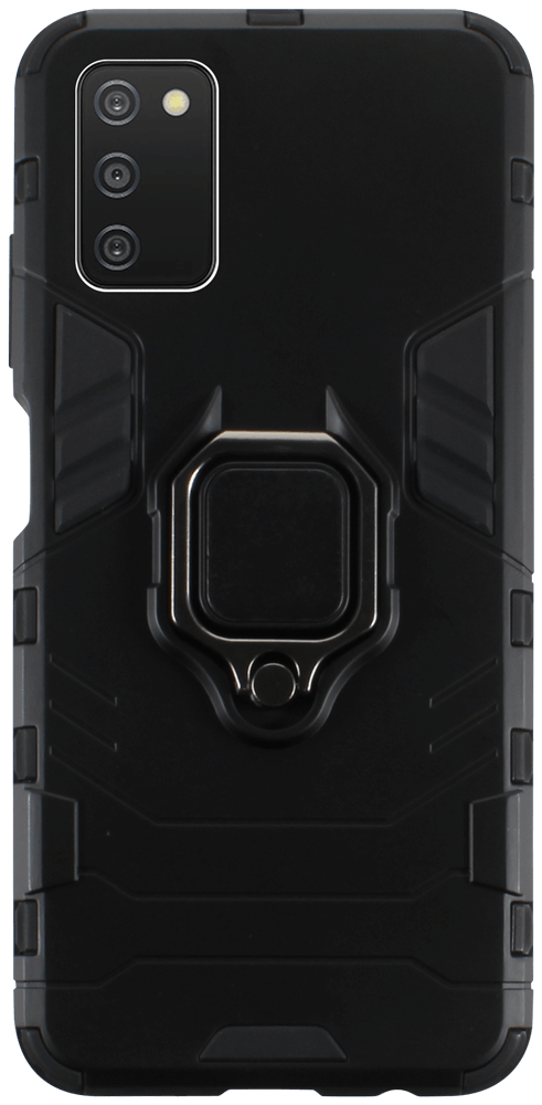 Samsung Galaxy A03s (SM-A037F) ütésálló tok légpárnás sarkas, hibrid Ring Armor fekete