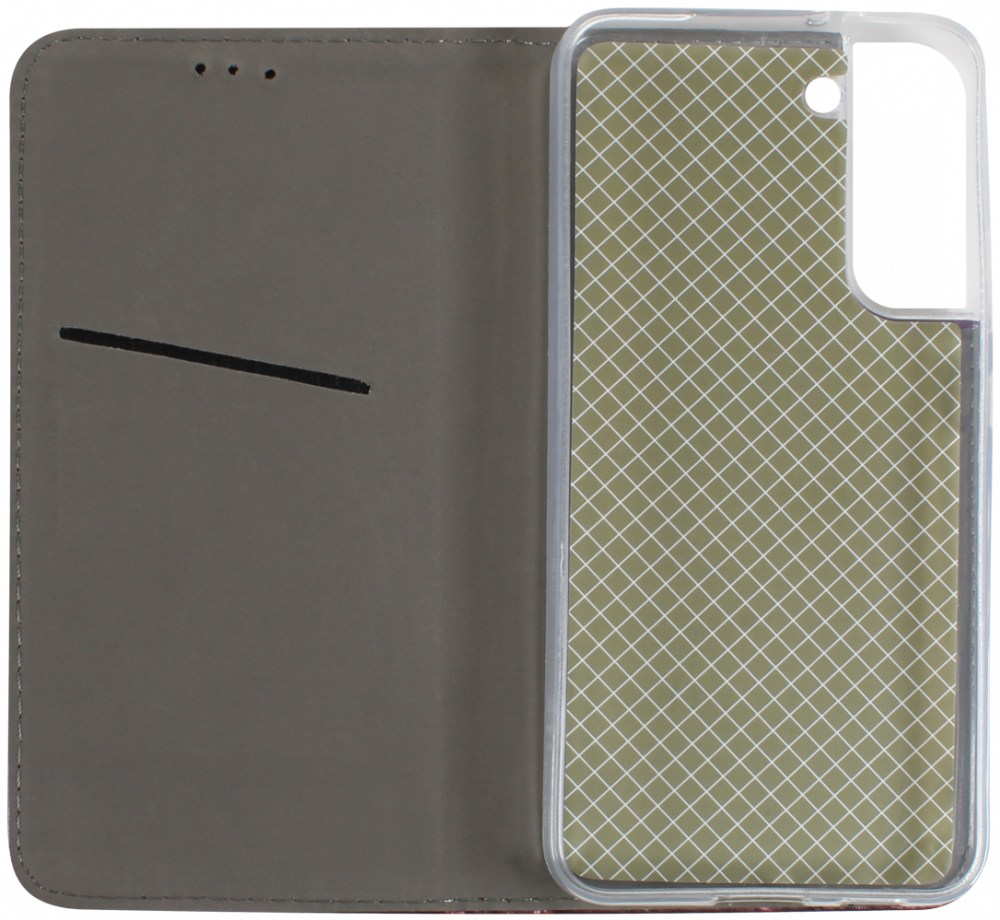 Samsung Galaxy S22 Plus 5G (SM-S906B) oldalra nyíló flipes bőrtok asztali tartó funkciós bordó