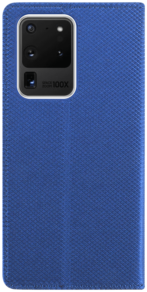 Samsung Galaxy S20 Ultra 5G (SM-G988B) oldalra nyíló flipes bőrtok rombusz mintás sötétkék