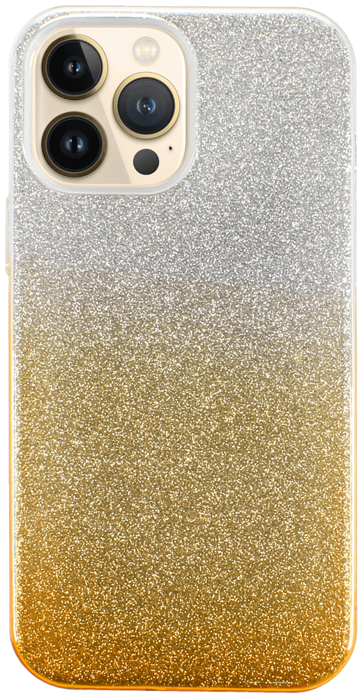 Apple iPhone 13 Pro Max szilikon tok csillogó hátlap arany/ezüst