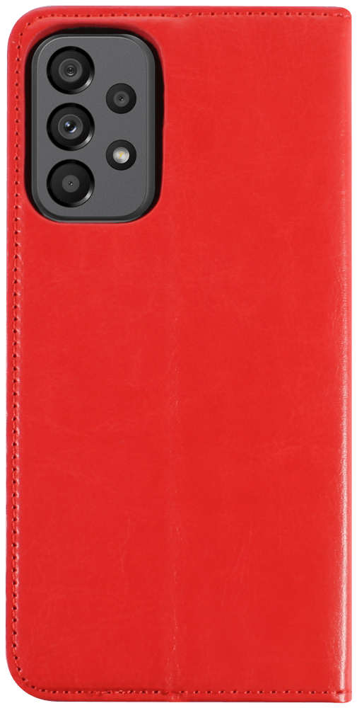 Samsung Galaxy A73 5G (SM-A736B) oldalra nyíló flipes bőrtok valódi bőr piros