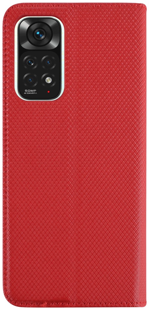 Xiaomi Poco M4 Pro 5G oldalra nyíló flipes bőrtok rombusz mintás piros