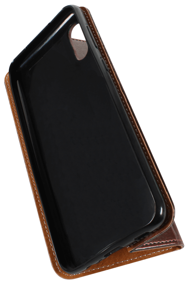 Samsung Galaxy M02 (SM-M022F) oldalra nyíló flipes bőrtok valódi bőr barna