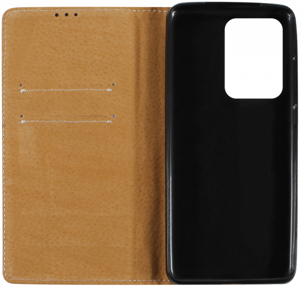 Samsung Galaxy S20 Ultra 5G (SM-G988B) oldalra nyíló flipes bőrtok valódi bőr barna