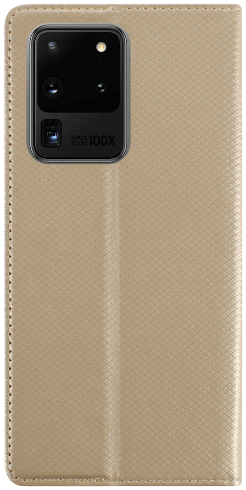 Samsung Galaxy S20 Ultra 5G (SM-G988B) oldalra nyíló flipes bőrtok rombusz mintás arany