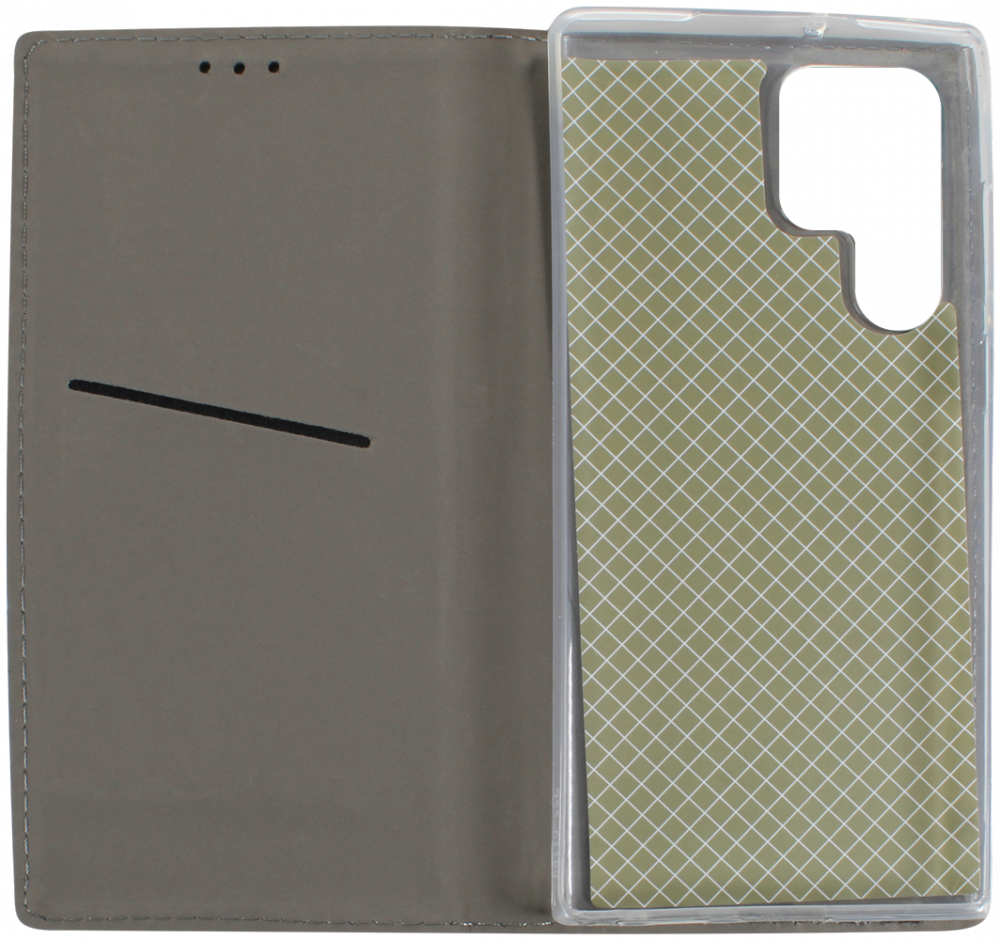 Samsung Galaxy S22 Ultra 5G (SM-S908B) oldalra nyíló flipes bőrtok asztali tartó funkciós sötétzöld