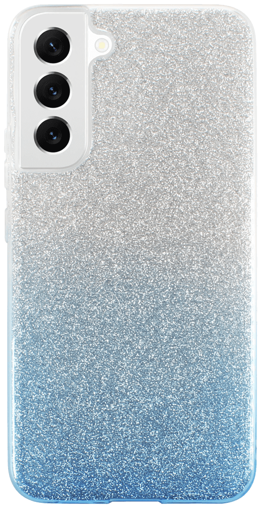 Samsung Galaxy S22 Plus 5G (SM-S906B) szilikon tok csillogó hátlap kék/ezüst