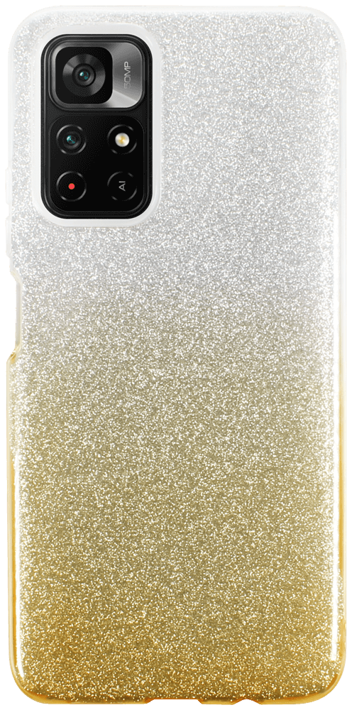 Xiaomi Poco M4 Pro 5G szilikon tok csillogó hátlap arany/ezüst