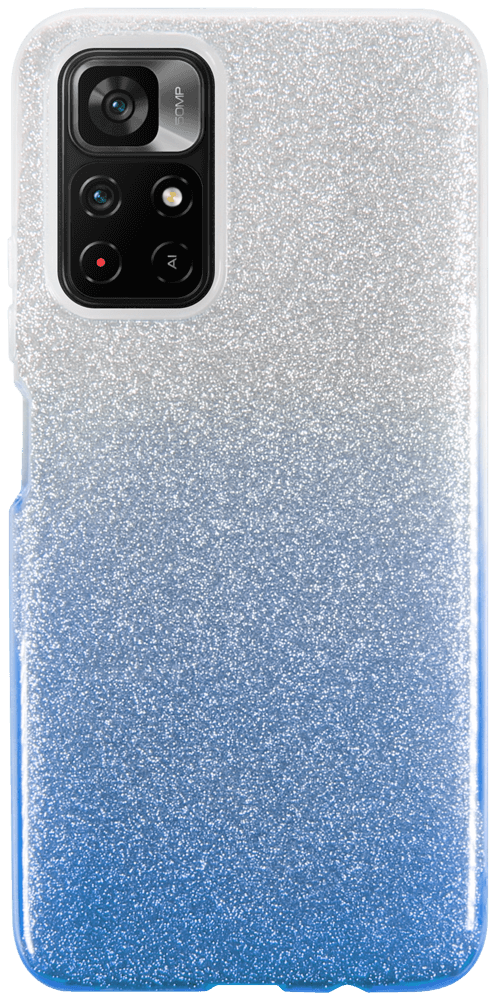 Xiaomi Poco M4 Pro 5G szilikon tok csillogó hátlap kék/ezüst