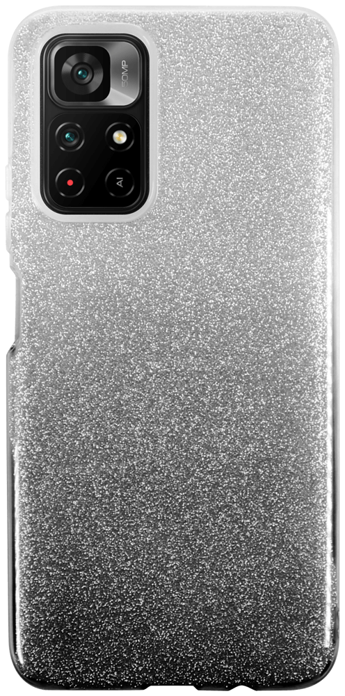 Xiaomi Poco M4 Pro 5G szilikon tok csillogó hátlap fekete/ezüst