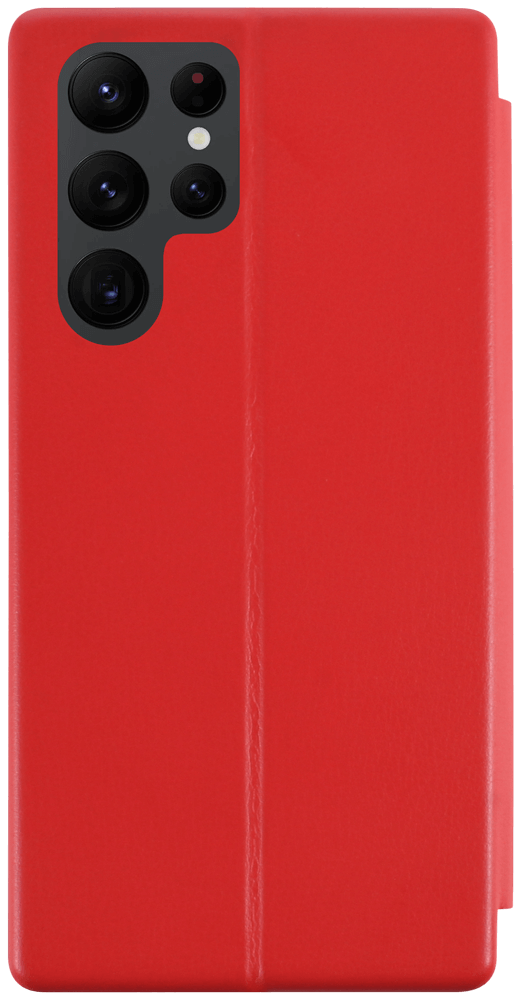 Samsung Galaxy S22 Ultra 5G (SM-S908B) oldalra nyíló mágneses flipes bőrtok prémium minőség piros