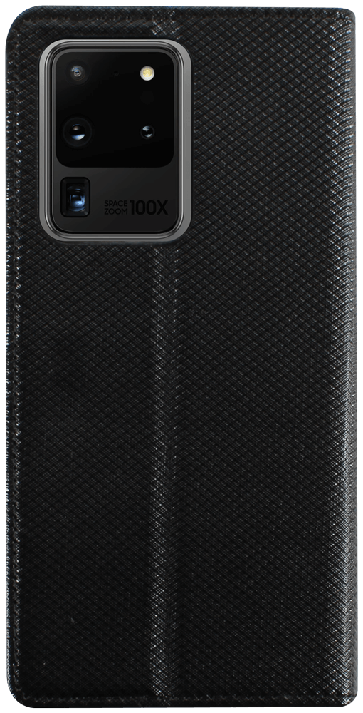 Samsung Galaxy S20 Ultra (SM-G988B) oldalra nyíló flipes bőrtok rombusz mintás fekete