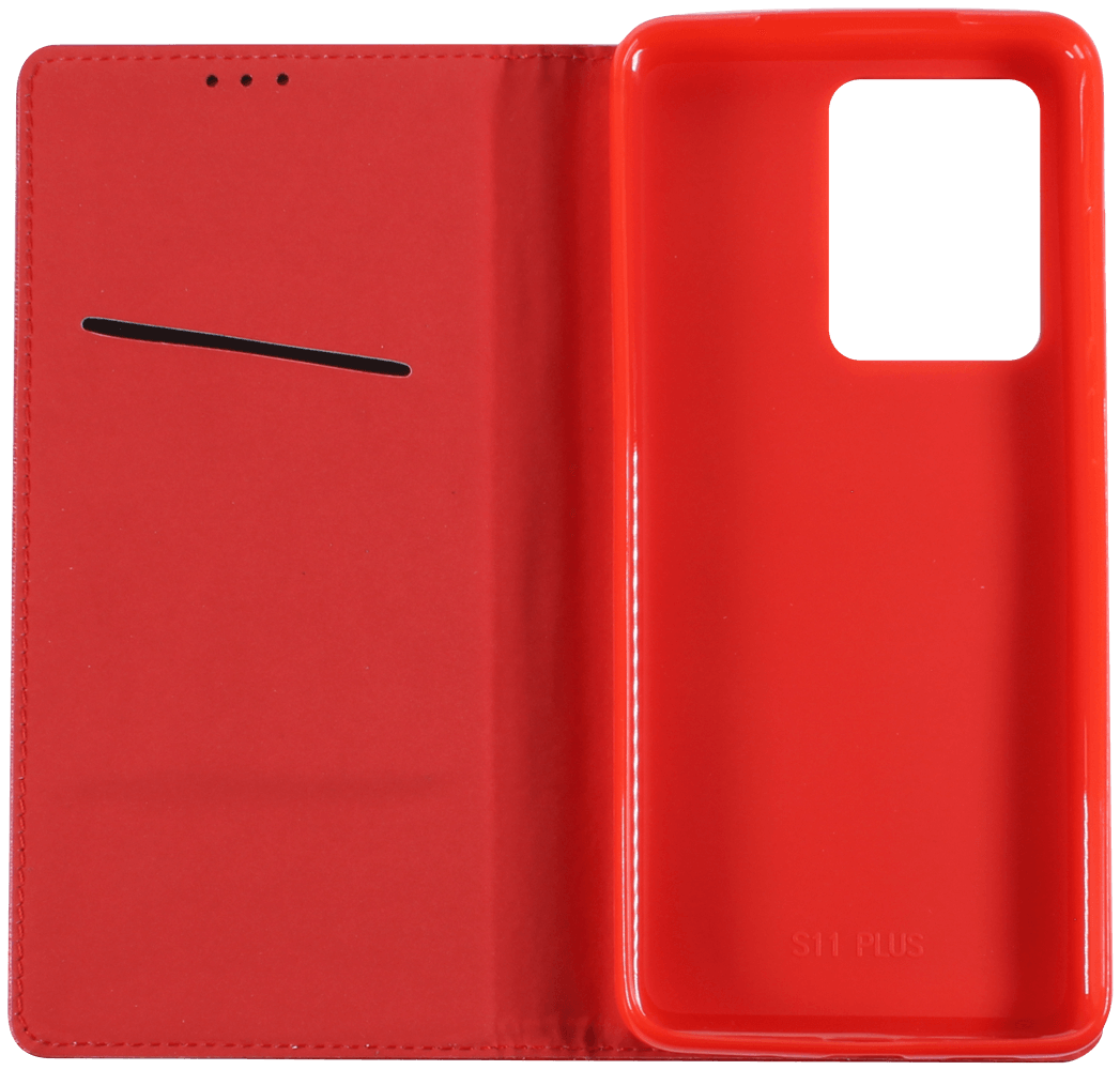 Samsung Galaxy S20 Ultra (SM-G988B) oldalra nyíló flipes bőrtok rombusz mintás piros