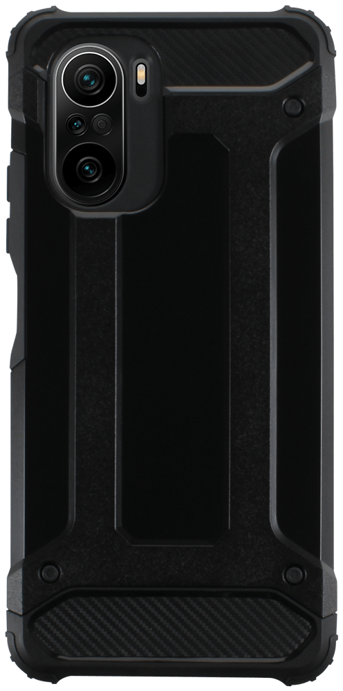 Xiaomi Poco F3 ütésálló tok légpárnás sarkas, hibrid Forcell Armor fekete
