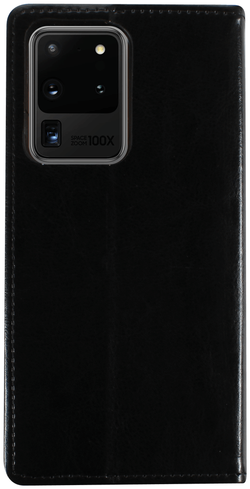 Samsung Galaxy S20 Ultra (SM-G988B) oldalra nyíló flipes bőrtok valódi bőr fekete