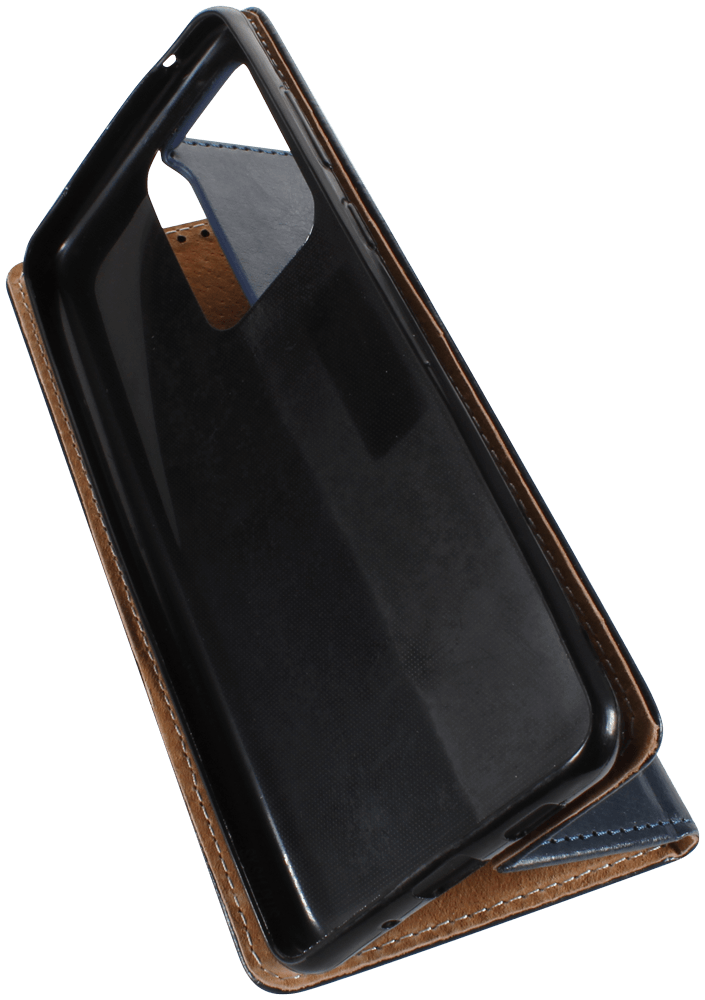 Samsung Galaxy S20 Ultra (SM-G988B) oldalra nyíló flipes bőrtok valódi bőr sötétkék